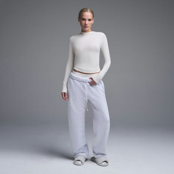 SKIMS COTTON JERSEY LONG SLEEVE T-SHIRT Marble - XS - Picture 2 of 6